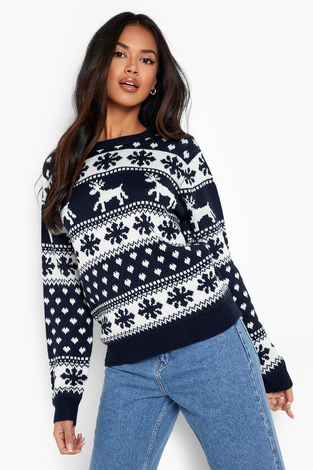 Navy shop reindeer jumper