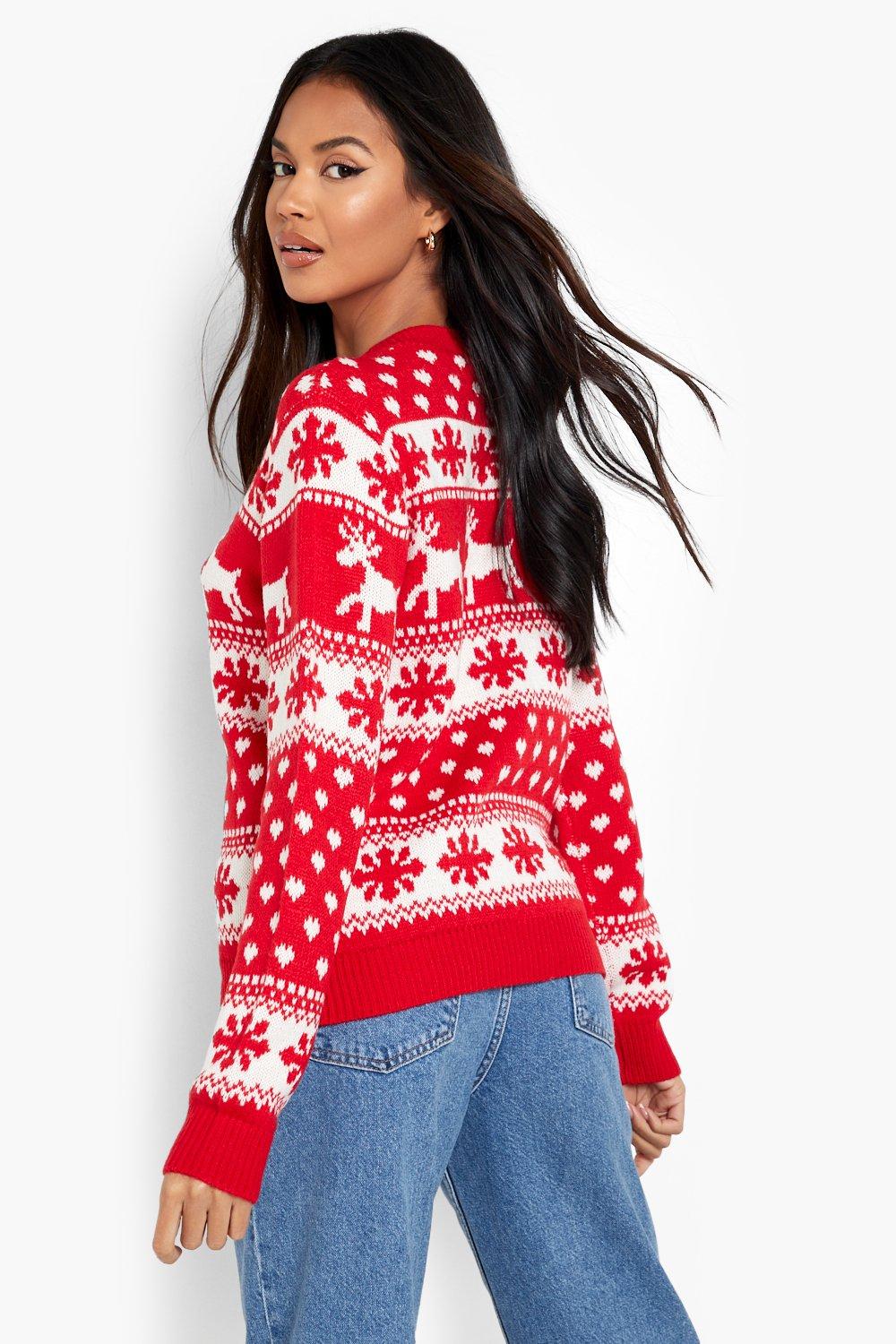 Reindeer Snowflake Christmas Jumper boohoo DK