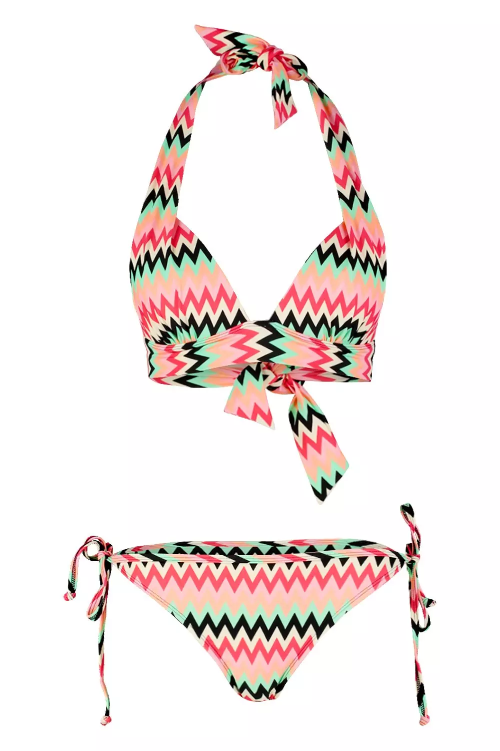 Multi Zig Zag Push Up Enhance Plunge Bikini alternative image