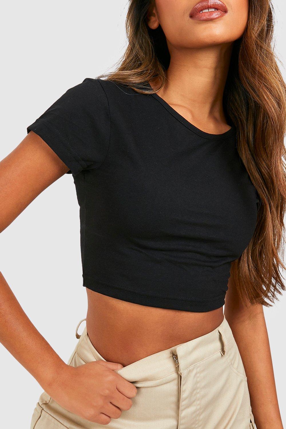 Basic Crop Top Met Korte Mouwen