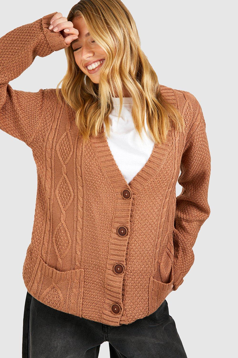 orange boyfriend cardigan