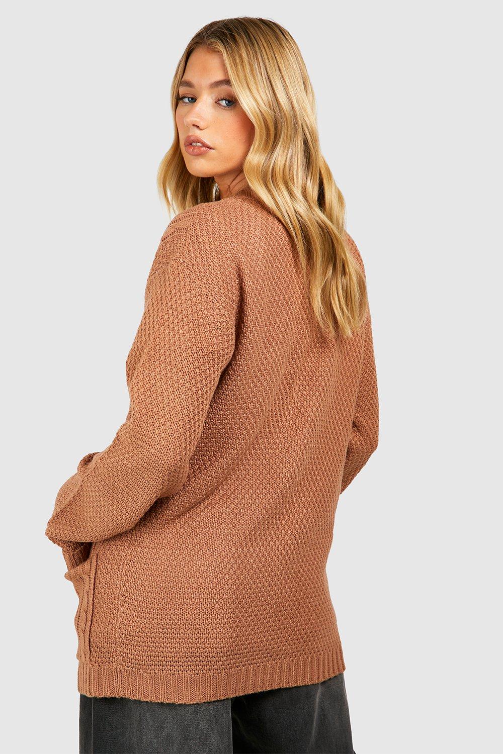 camel boyfriend cardigan