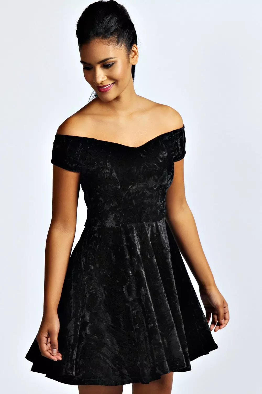 Crushed velvet shop skater dress