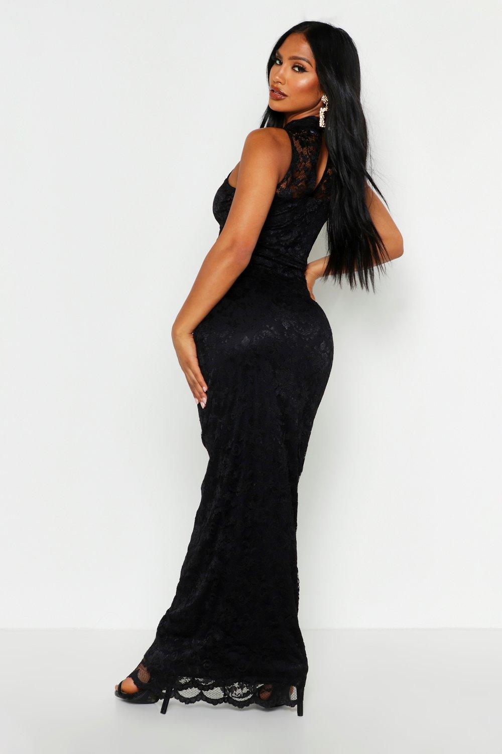 lace scallop maxi dress