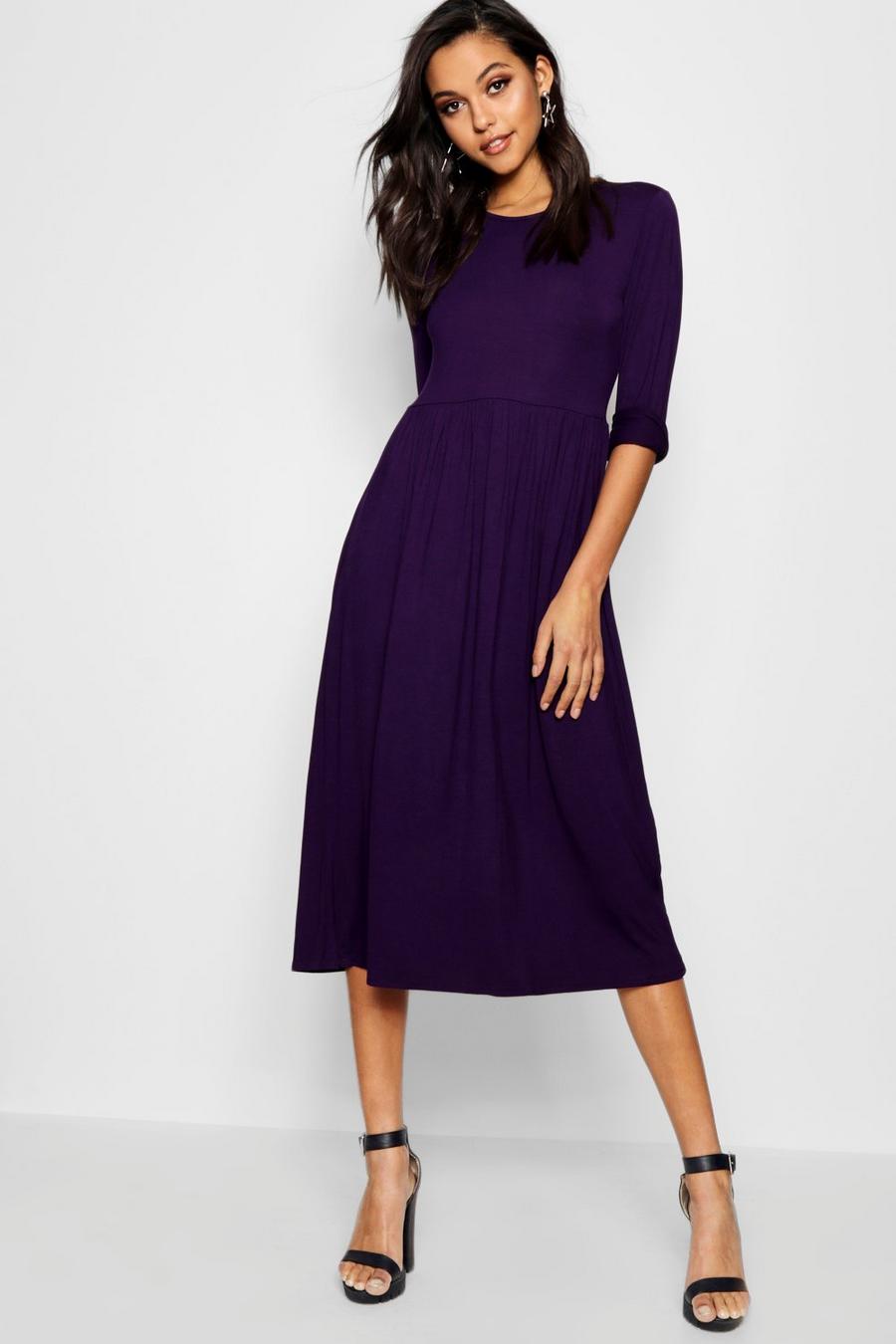 Grape Long Sleeve Midi Dress image number 1