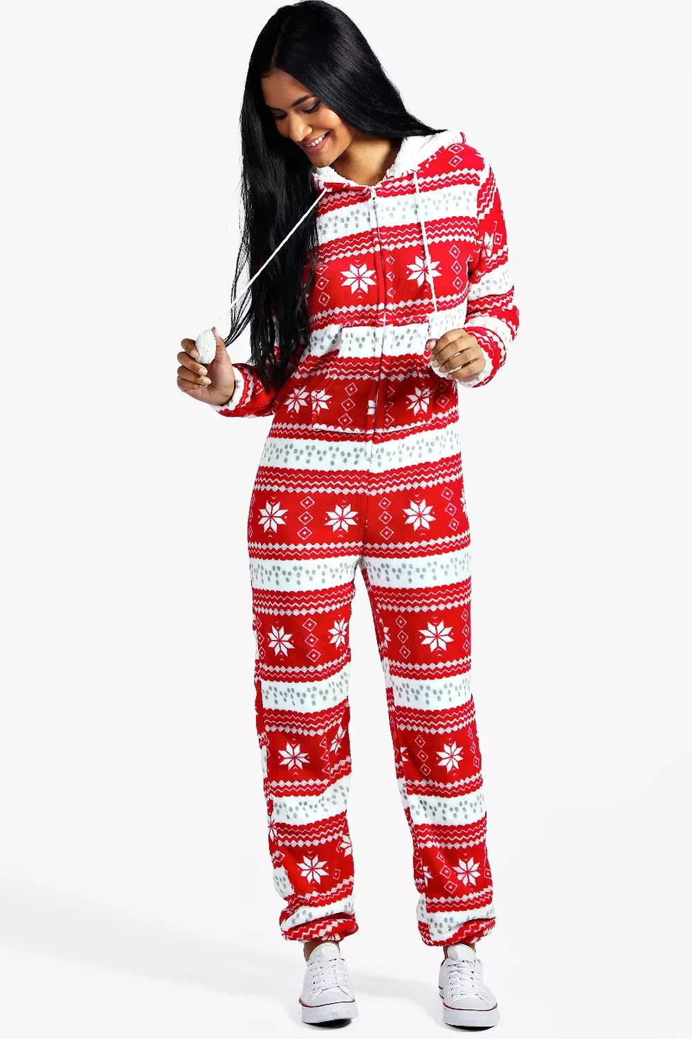 Red hooded onesie sale