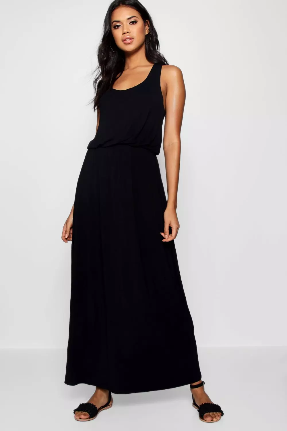 Boohoo racer shop back maxi dress