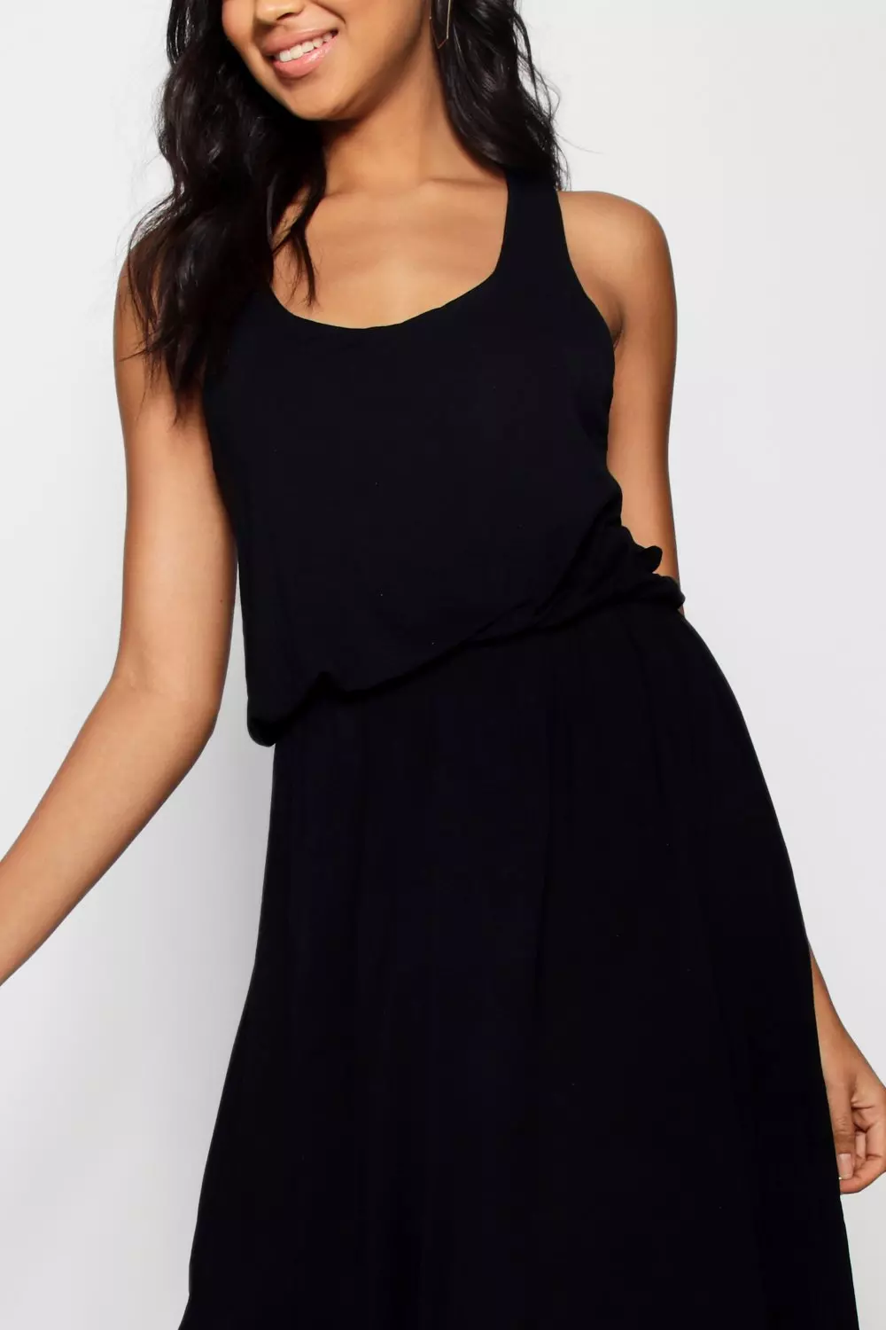 Boohoo racer back maxi hot sale dress