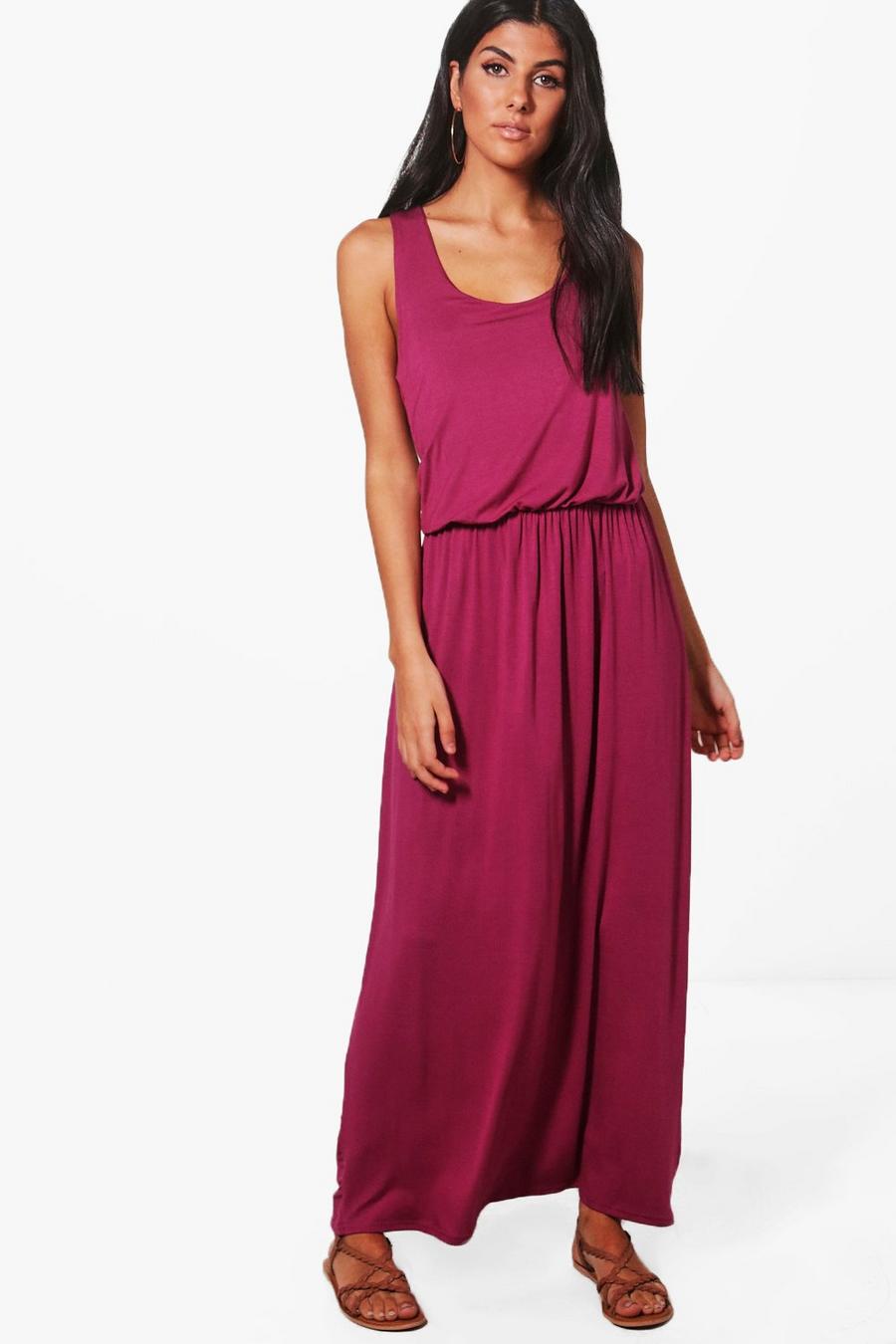 Robe maxi dos nageur, Fuchsia pink image number 1