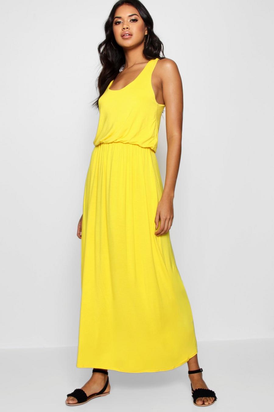 Yellow Racer Back Maxi Dress image number 1