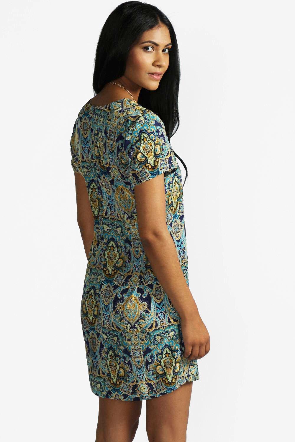 boohoo paisley print midi dress