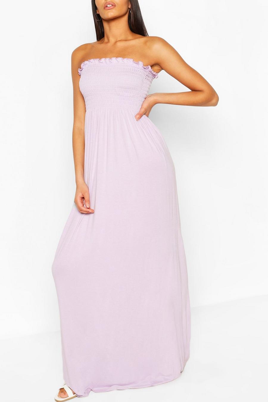 Lilac Shirred Bandeau Maxi Dress image number 1