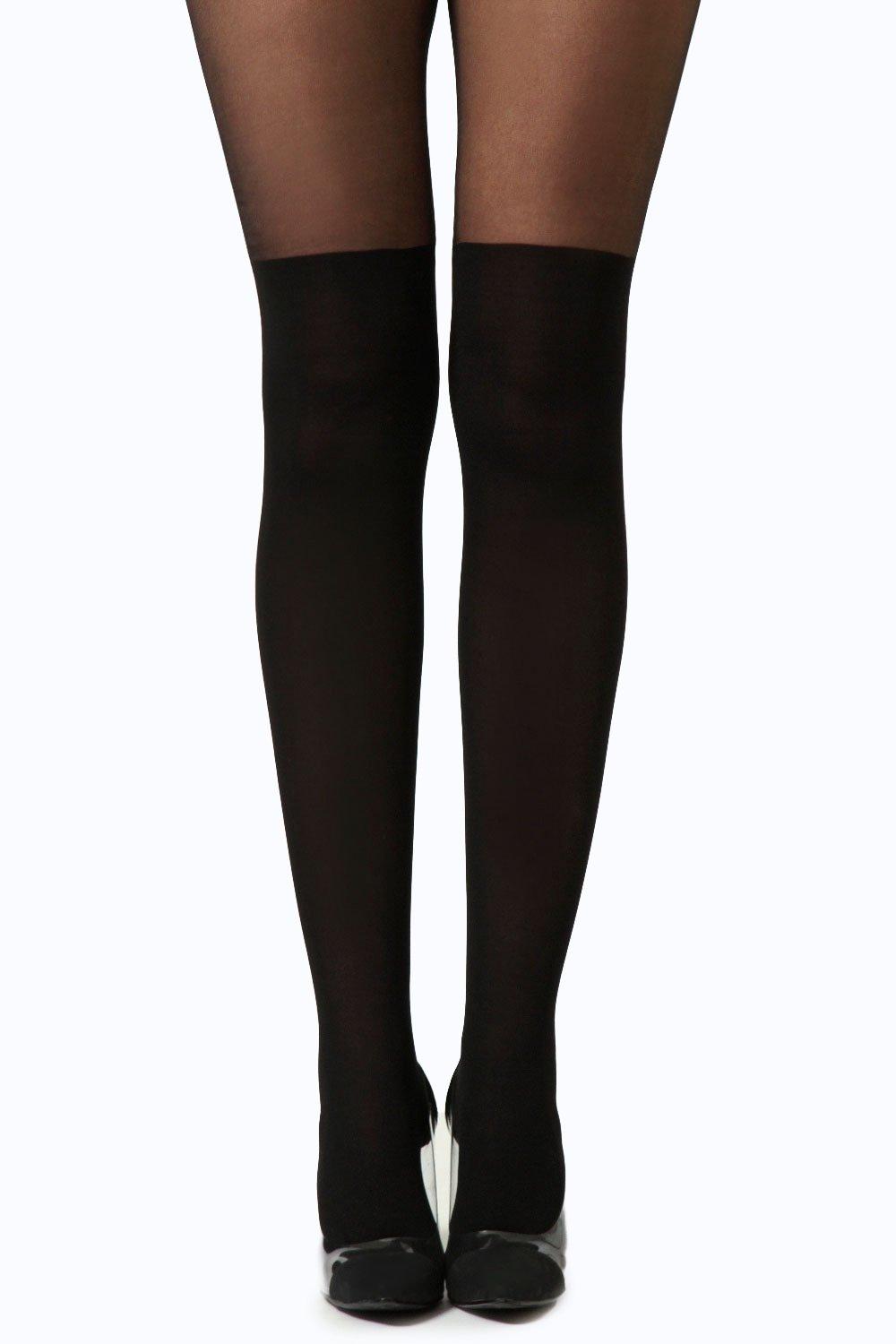 Mock over knee outlet tights