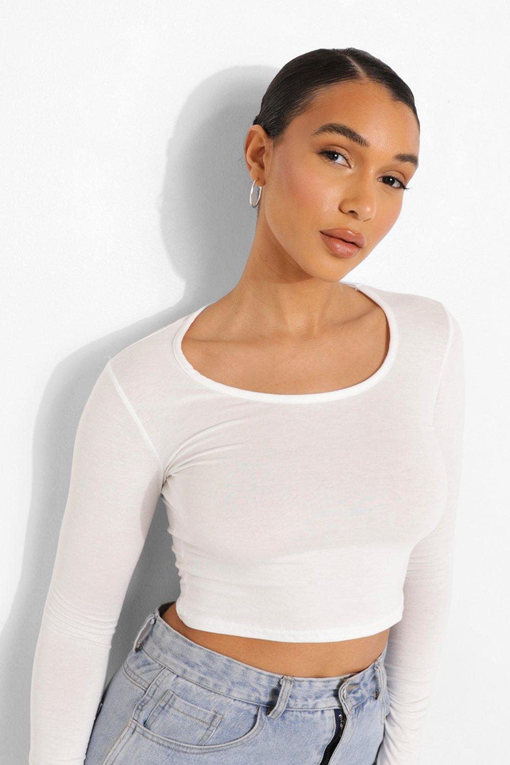 Women's Basic Long Sleeve Crop Top