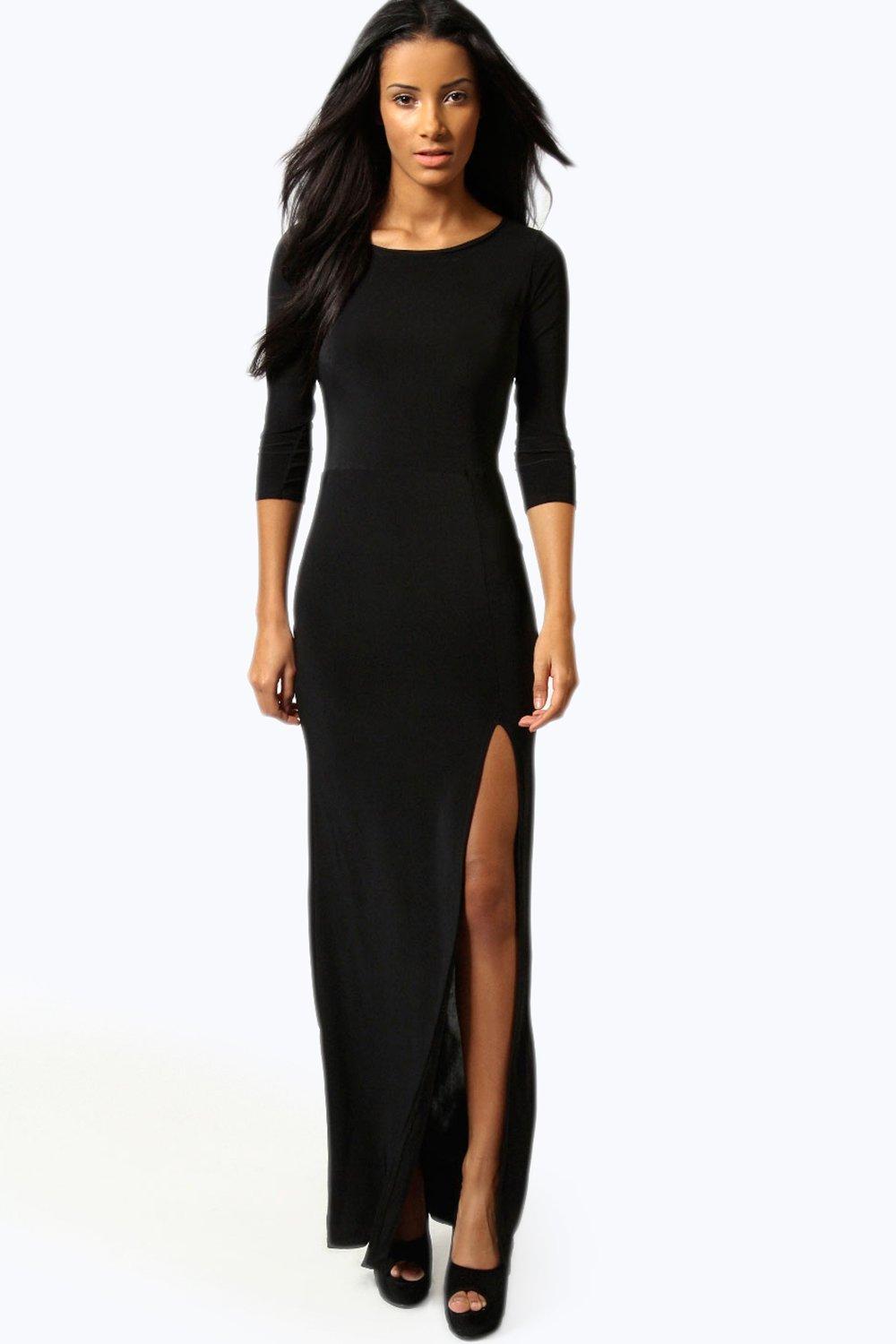 boohoo side split dress