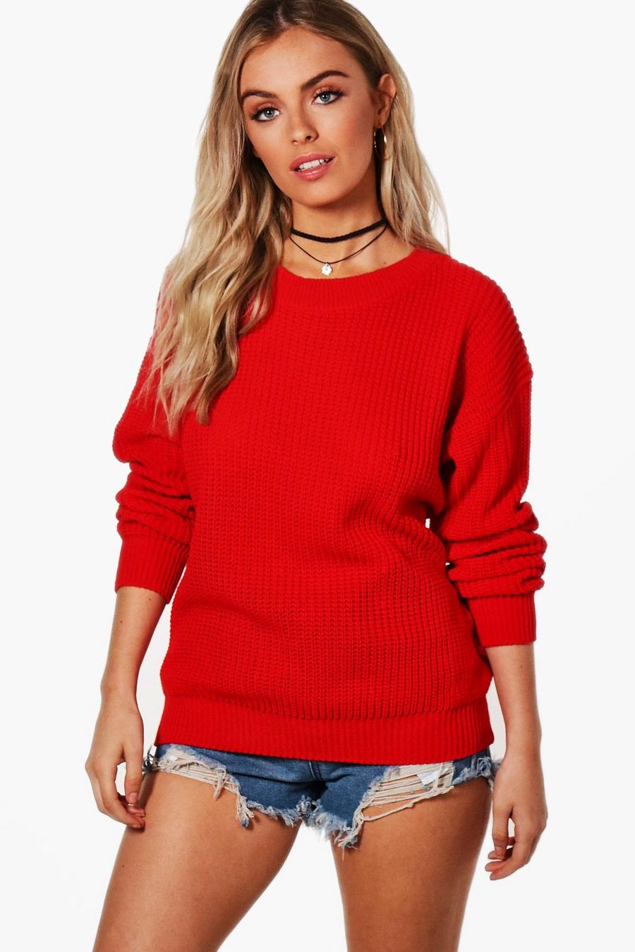 Red Oversized Sweater image number 1
