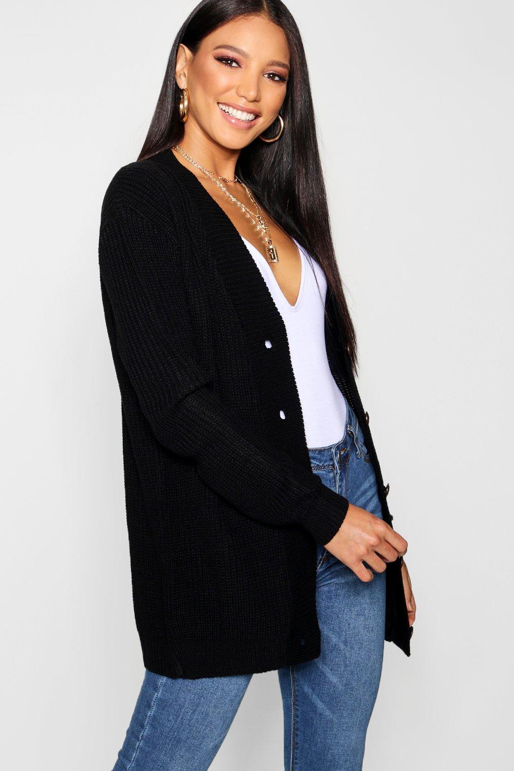 boohoo black cardigan