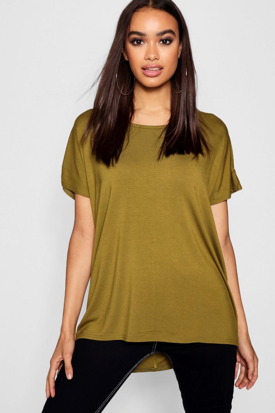 Camiseta básica oversize, Olive image number 1