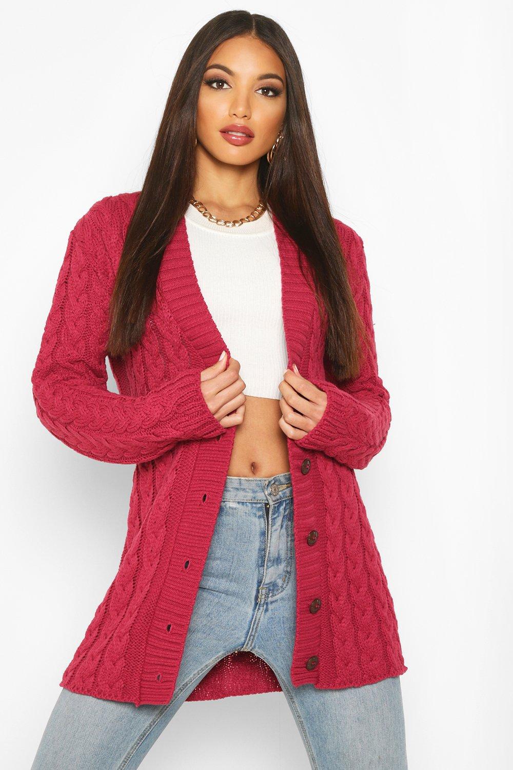 boohoo cable knit cardigan