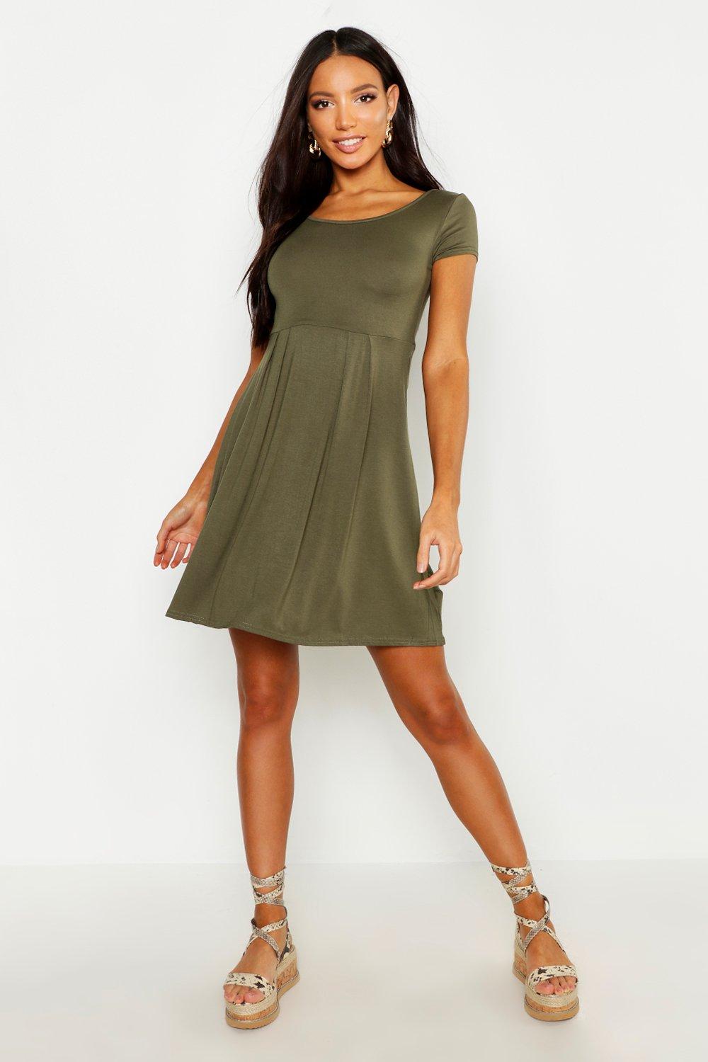 Jersey Cap Sleeve Skater Dress | boohoo