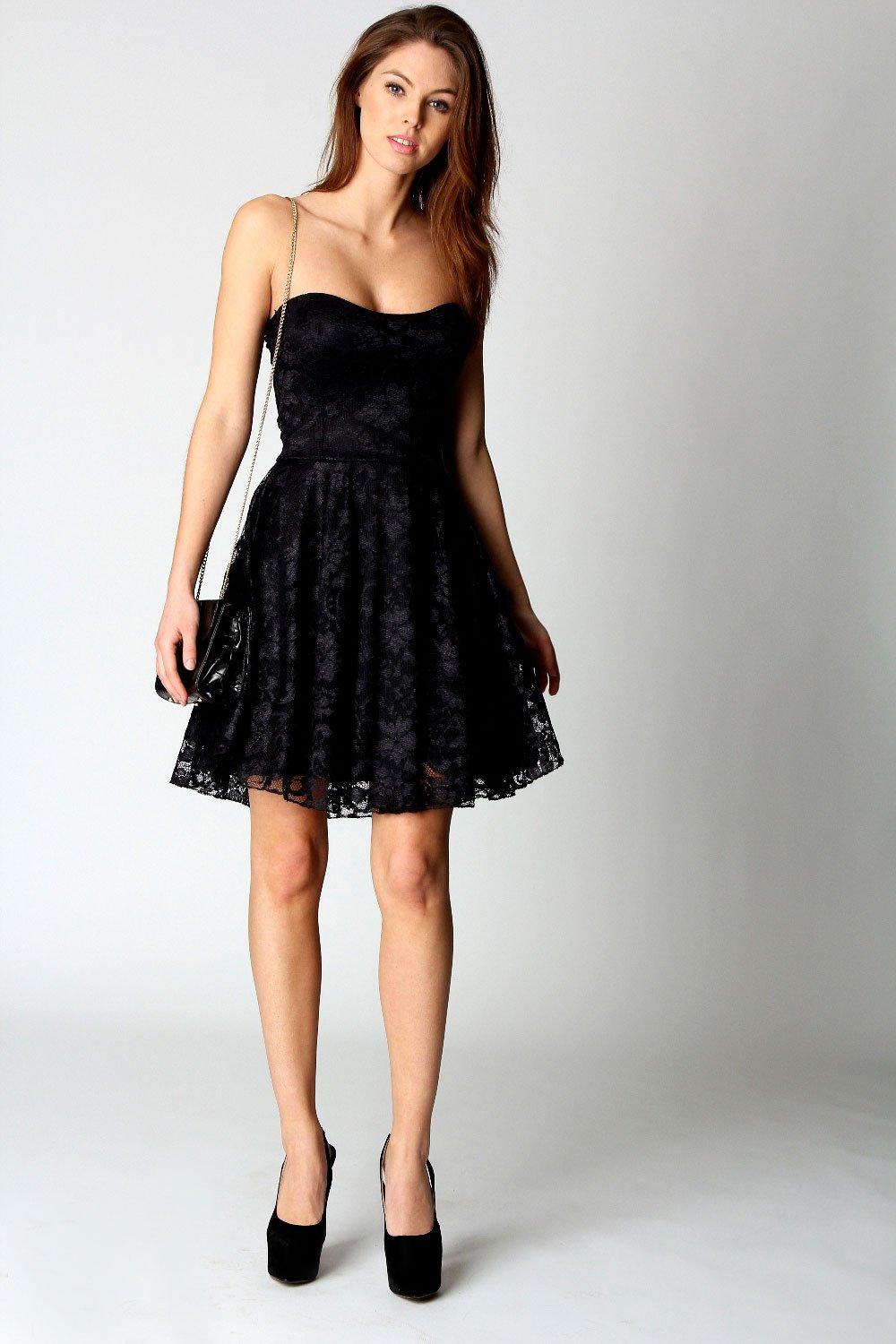 black lace bandeau dress