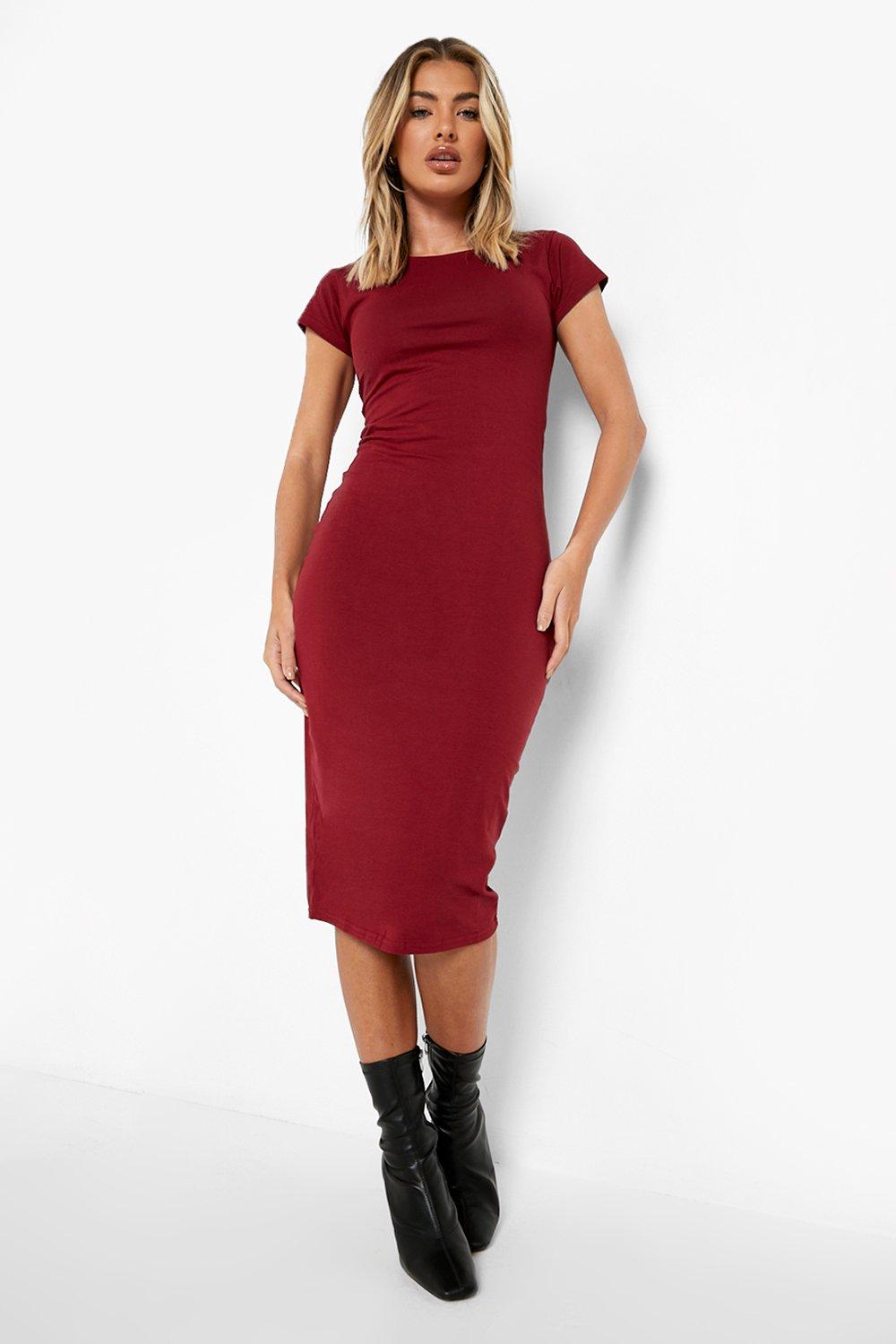 cap sleeve jersey dress