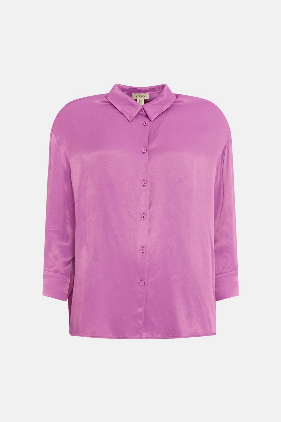 Shirts | Long Sleeve Satin Bowling Shirt | Oasis