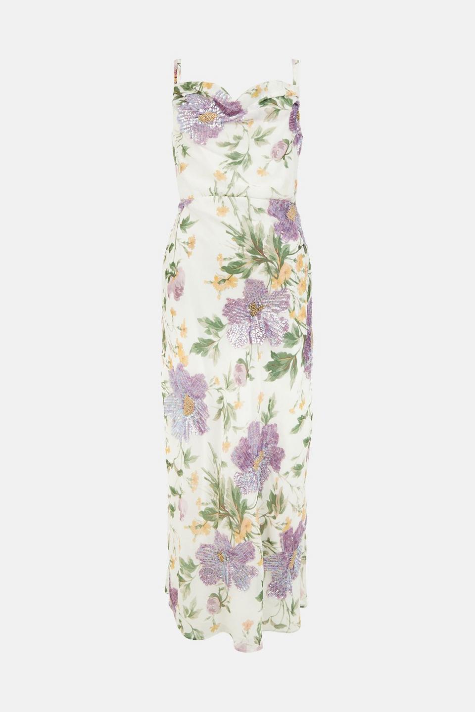 Dresses | Lyanna Floral Cowl Neck Maxi Dress | Oasis
