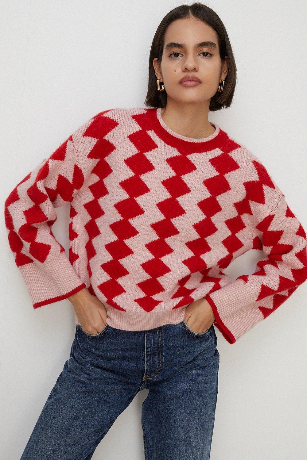 Jumpers & Cardigans | Cosy Vertical Zig Zag Knit Jumper | Oasis