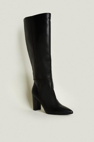 Oasis black Pointed Heeled Knee High Boot