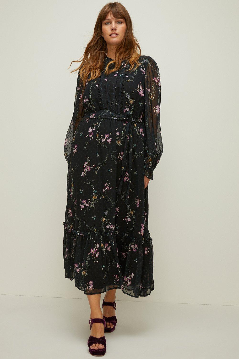 Dresses  Plus Size Floral Chiffon Dress  Oasis