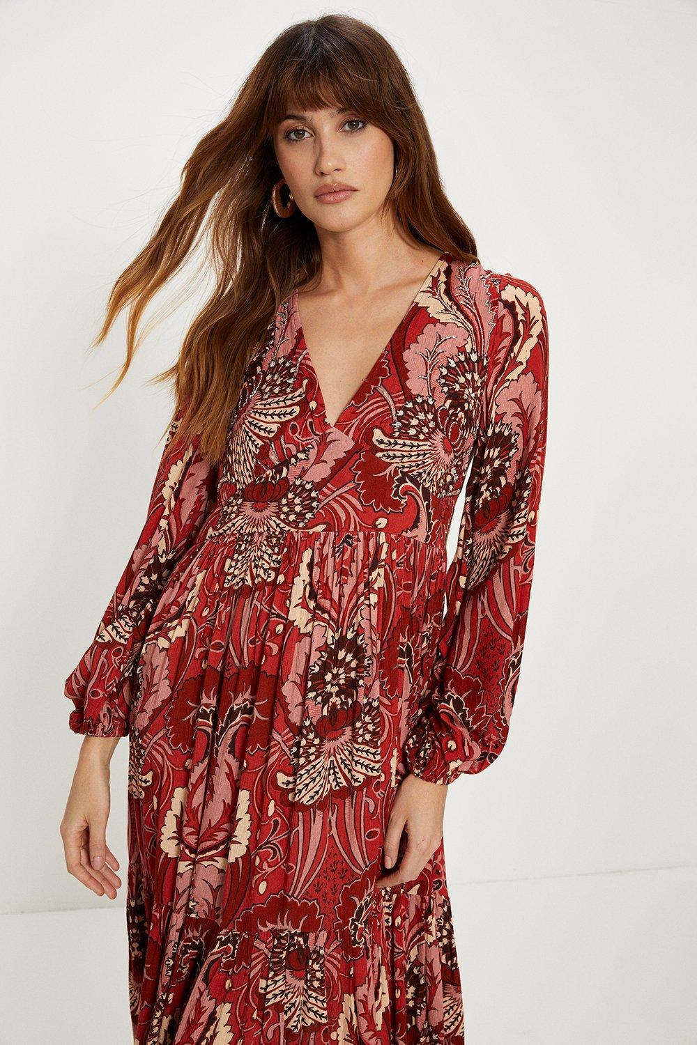 Beachwear | Embellished Boho Paisley Tiered Maxi Dress | Oasis