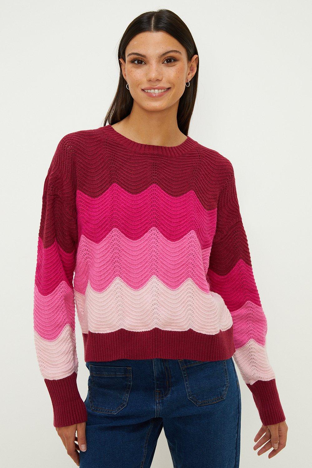 Jumpers & Cardigans | Ombre Wavy Stitch Jumper | Oasis