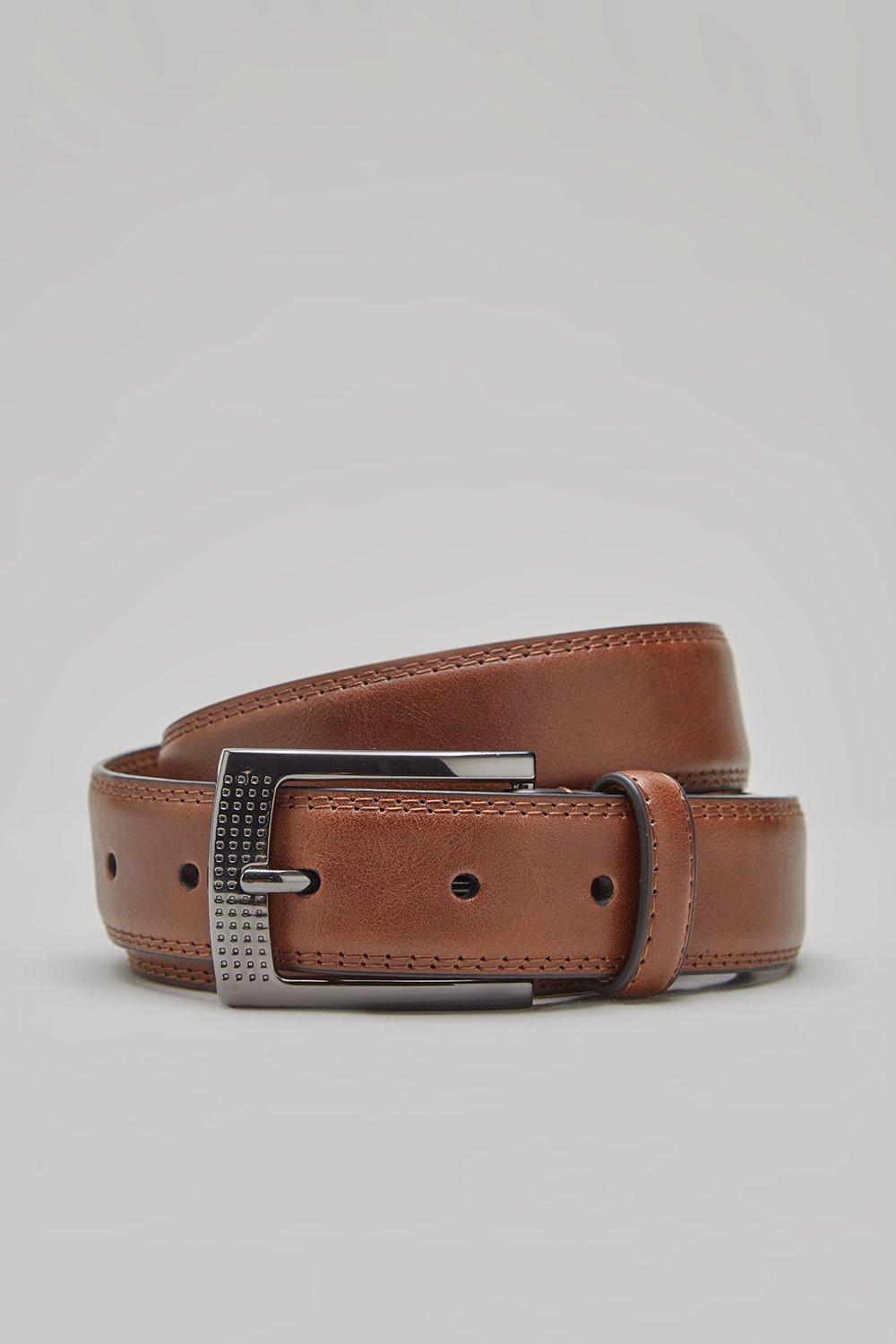 Belts | Texture Light Brown Feathered Edge Belt | Burton