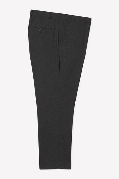 Burton charcoal Plus And Tall Tailored Charcoal Essential Trousers