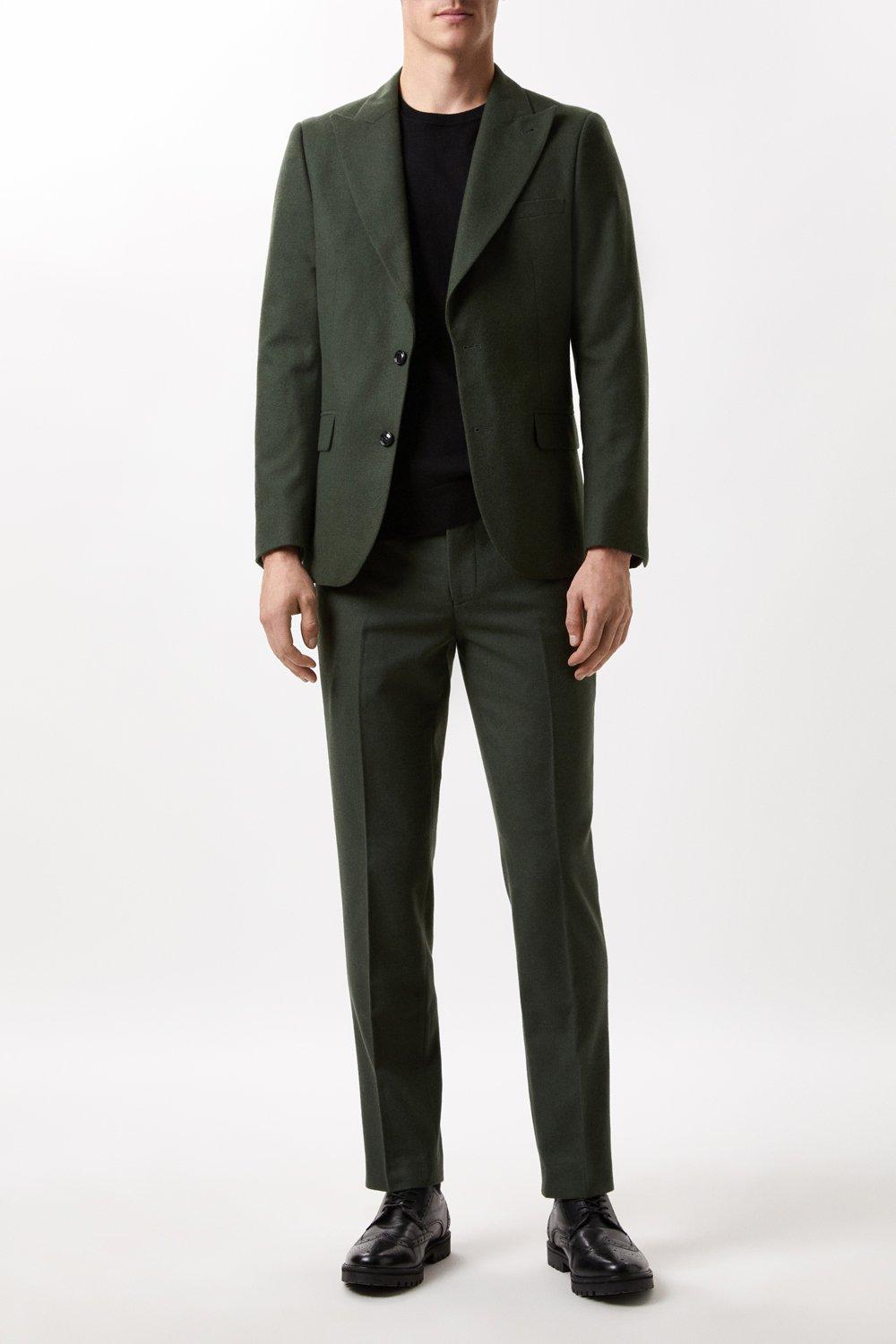 Burton Slim Fit Green Tweed Suit Jacket | Debenhams