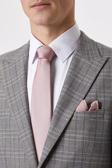 Burton dusty pink Longer Length Slim Rose Pink Tie And Pocket Square Set