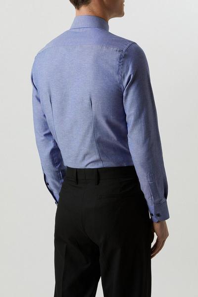 Burton blue Long Sleeve Slim Blue Basket Texture Button Down Shirt