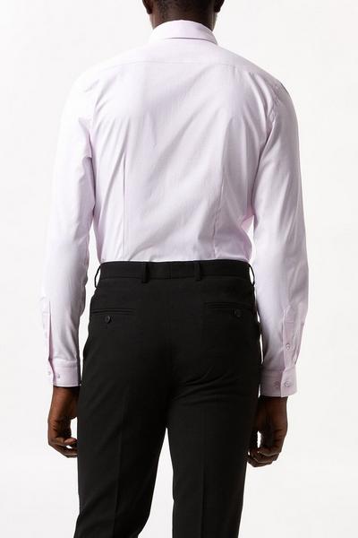 Burton  Pink Slim Fit Long Sleeve Point Collar Twill Shirt