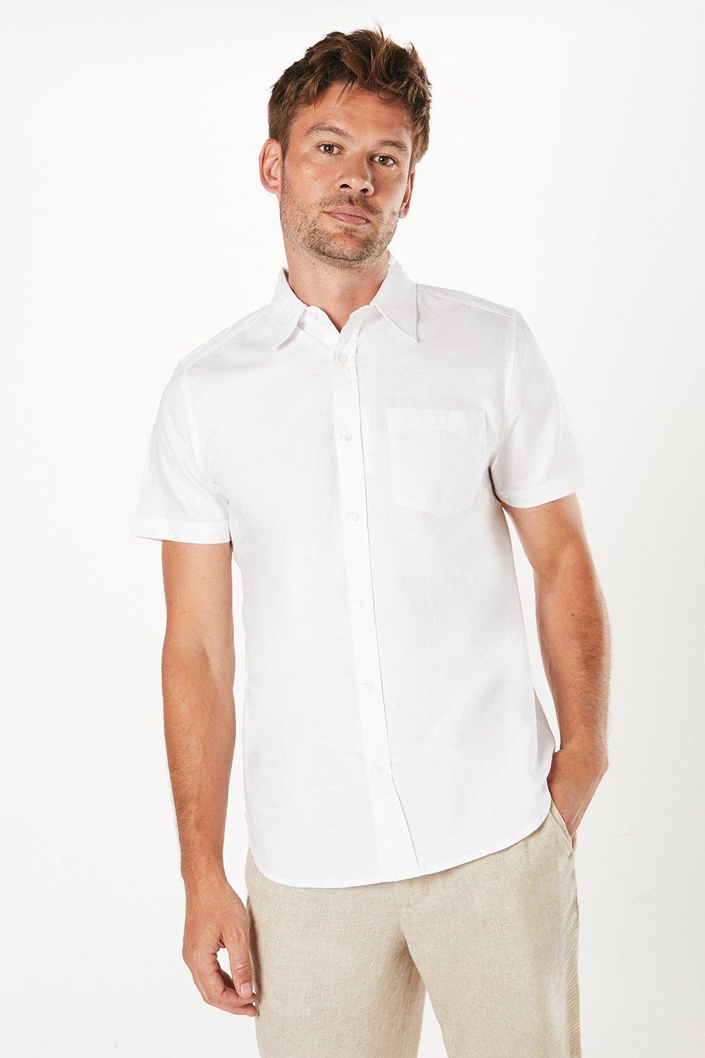 Burton White Short Sleeve Oxford Shirt | Debenhams