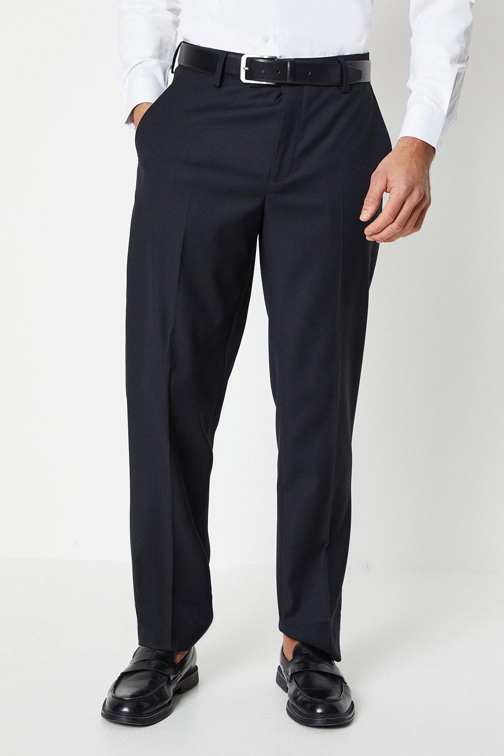 Mens Black Tailored Fit Tuxedo Suit Trousers