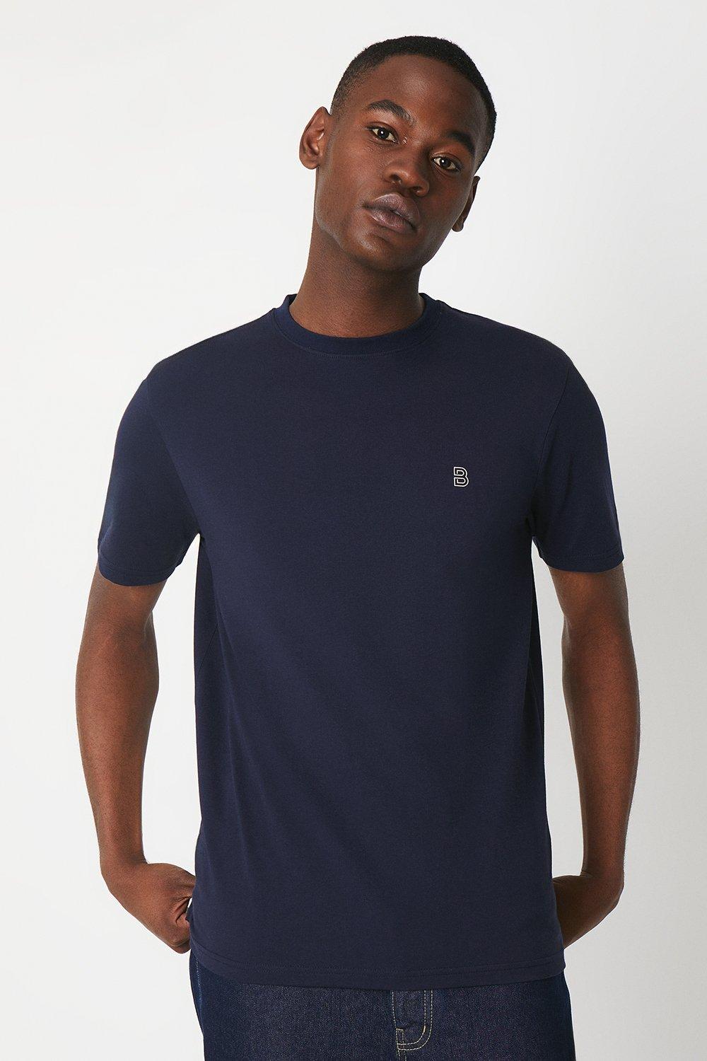 Mens Chest Branded Crew Neck T-shirt