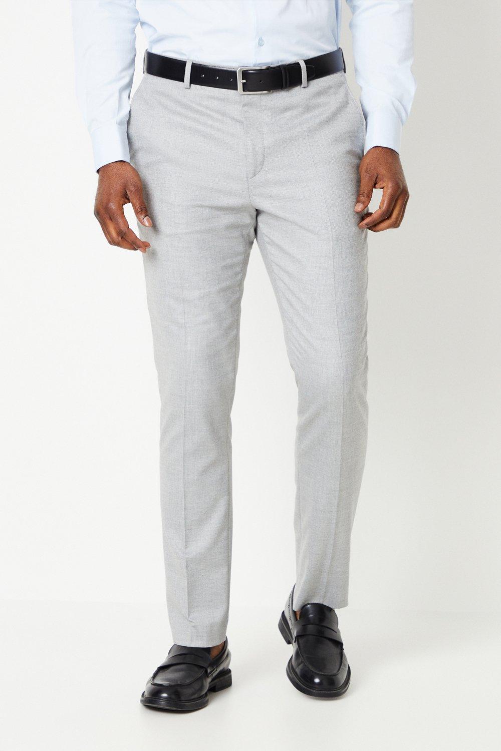 Mens Light Grey Wedding Suit Trouser at Burton