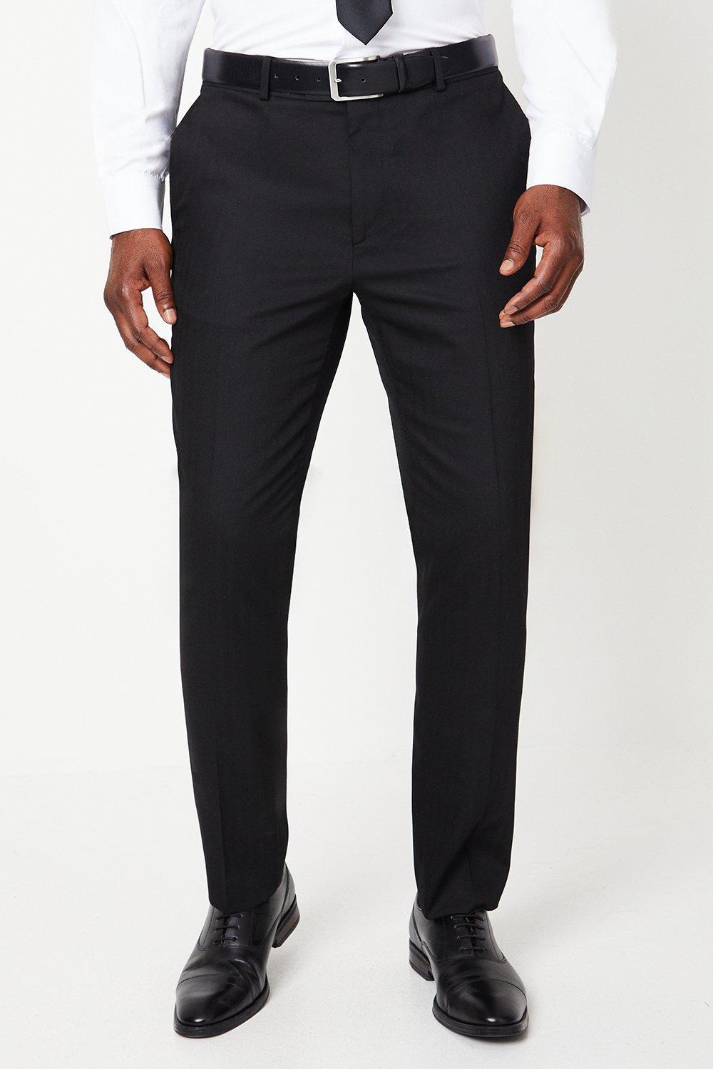 Mens Black Herringbone Suit Trouser