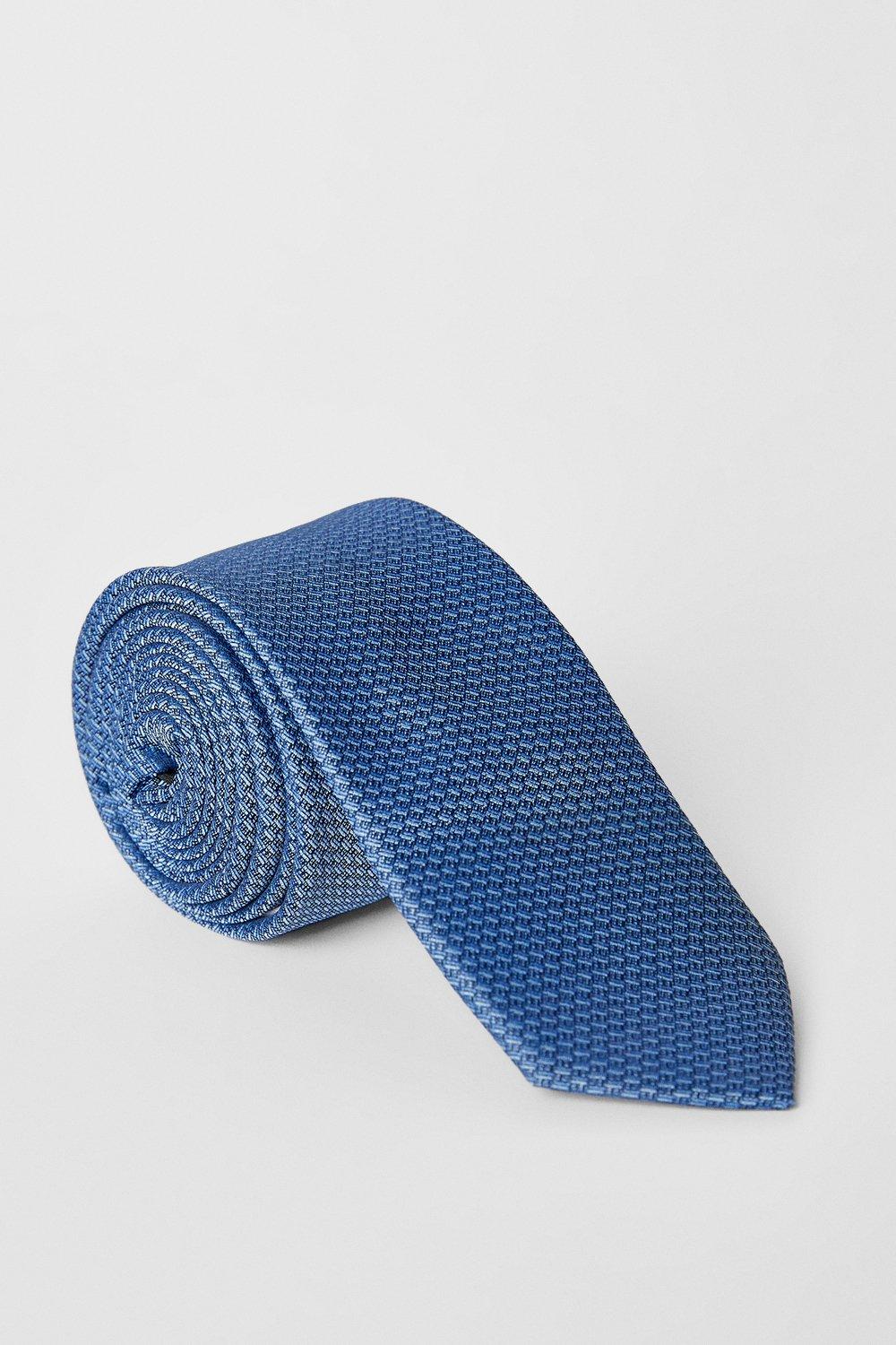 Mens Blue Textured Tie