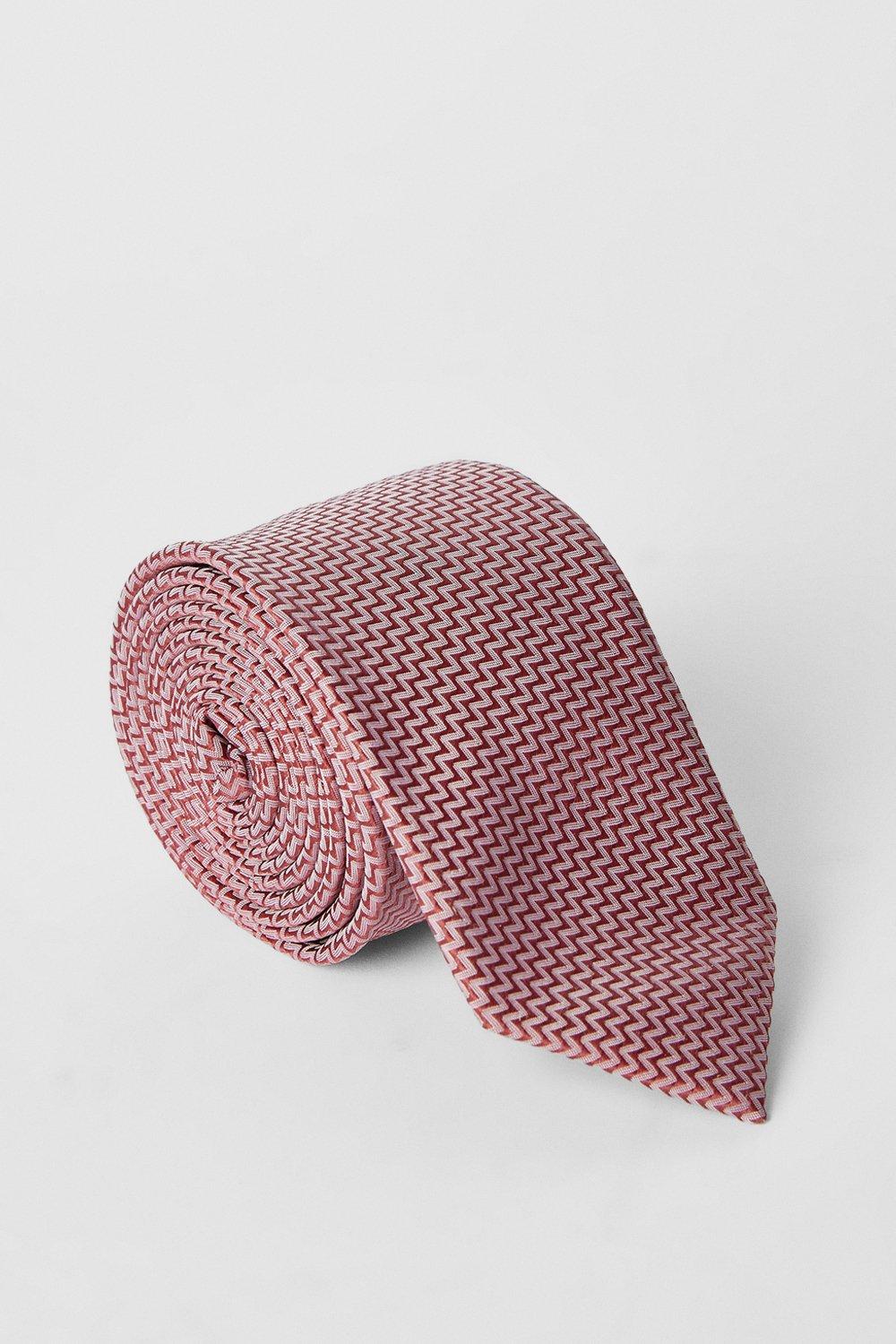 Mens Pink Textured Tie