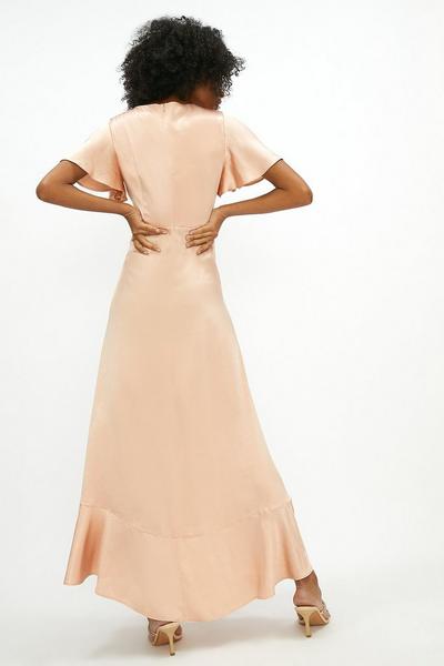 Coast blush Angel Sleeve Wrap Front Maxi Dress
