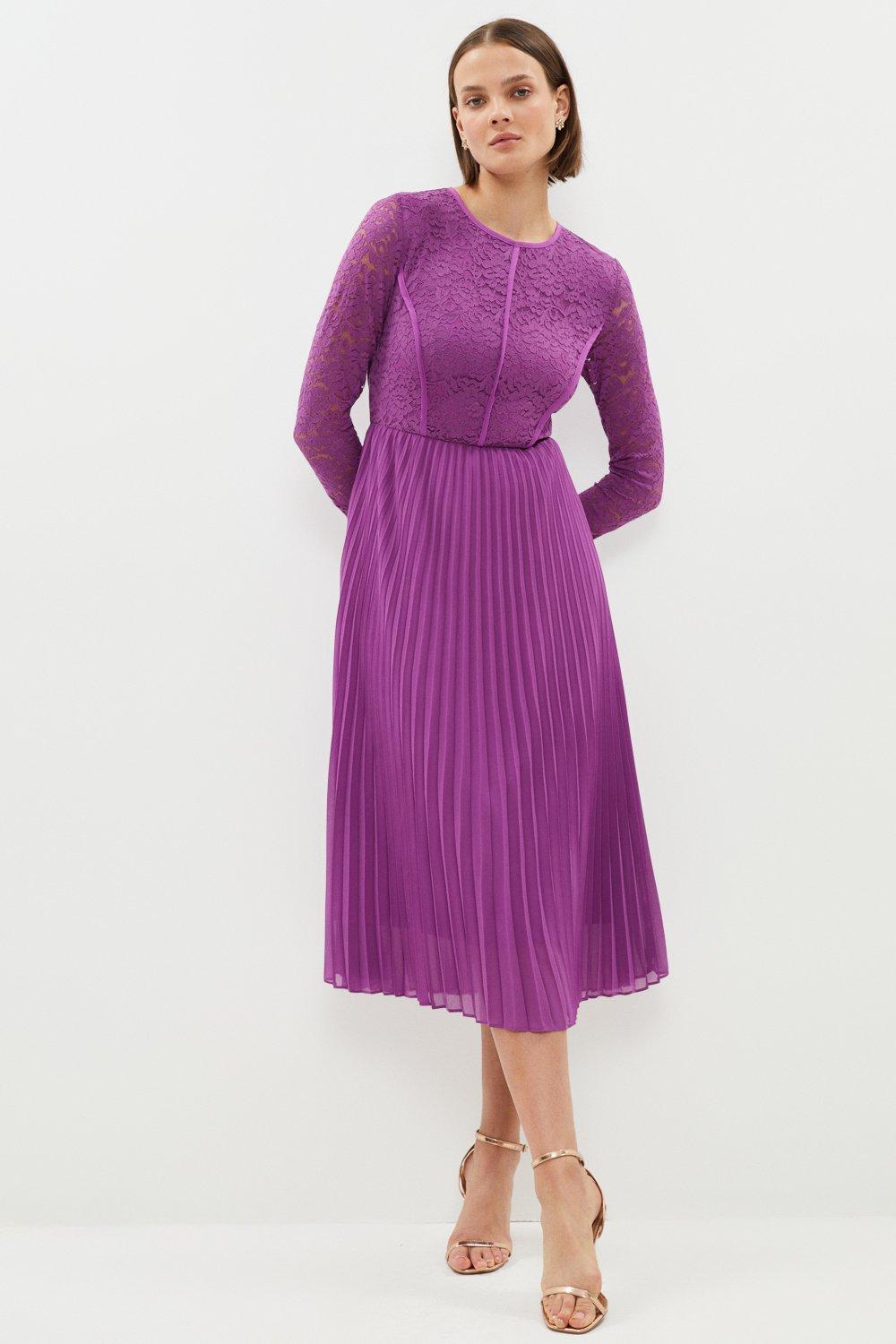 Coast Lace Top Pleated Skirt Dress | Debenhams