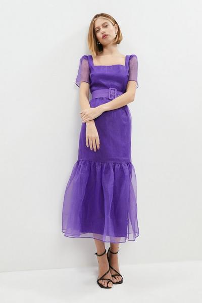 Coast purple Square Neck Organza Dress
