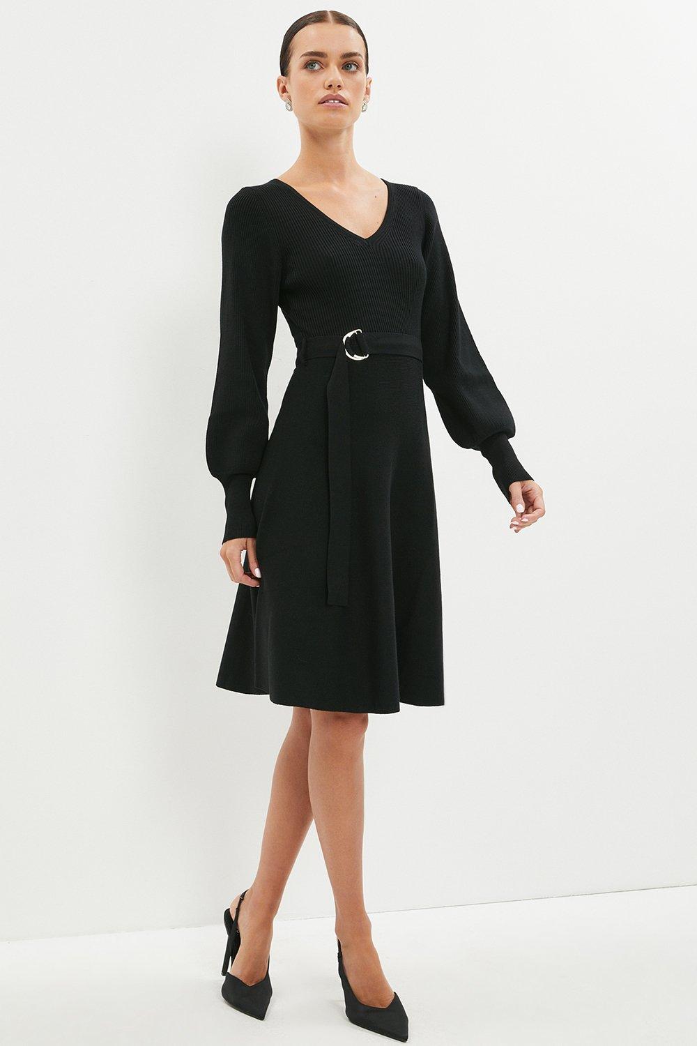 Coast Petite V Neck Knitted Dress | Debenhams